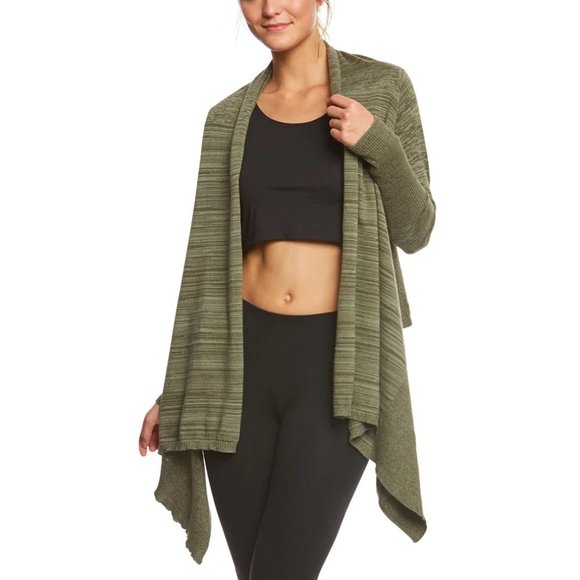 Prana Sweaters - prAna Loveland Yoga Wrap Green Grey Organic Cotton Sweater Women's size Small